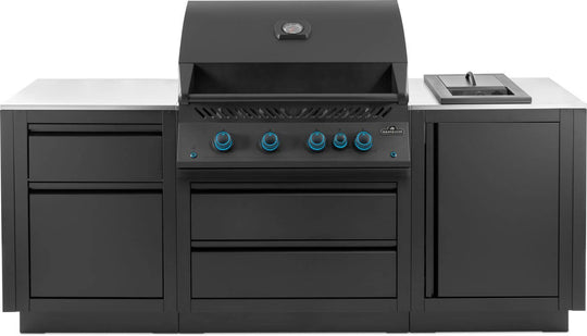 Napoleon Bbq OOK002 Oasis Outdoor Kitchen Kit, Built-In 700 Series 32 With Stainless Steel Countertops , Propane, Matte/Matt Black