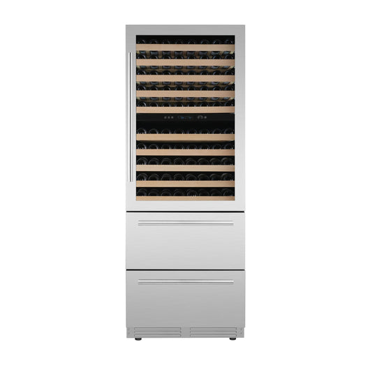 Forno FWCDR669730S Forno Celano 30-Inch Triple Zone Wine And Beverage Cooler, 21.3 Cu.Ft, Stainless Steel
