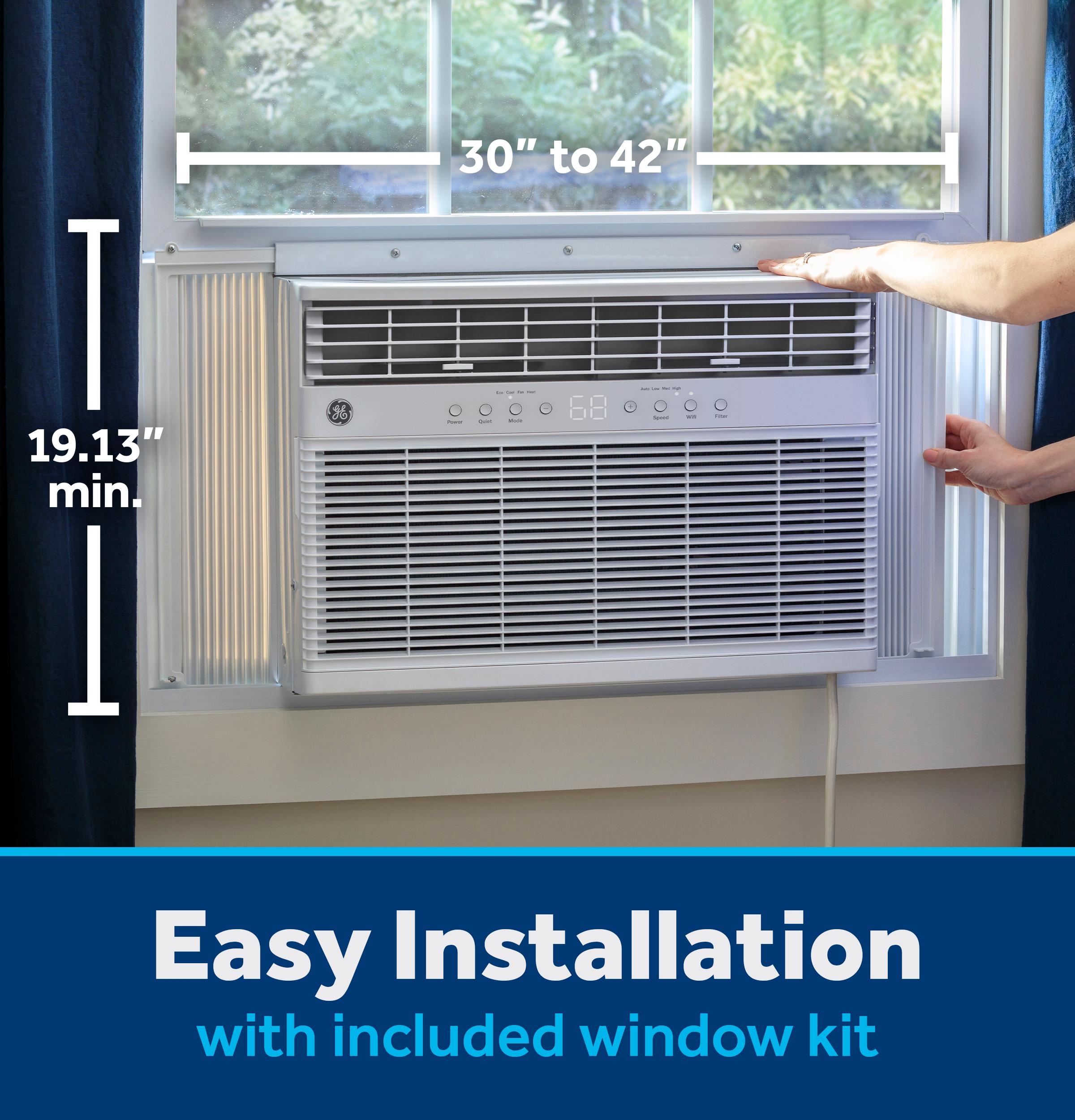 Ge Appliances AWGP12WWF Ge® 11,000 Btu Smart Heat/Cool With Heat Pump Electronic Window Air Conditioner For Large Rooms Up To 550 Sq. Ft.