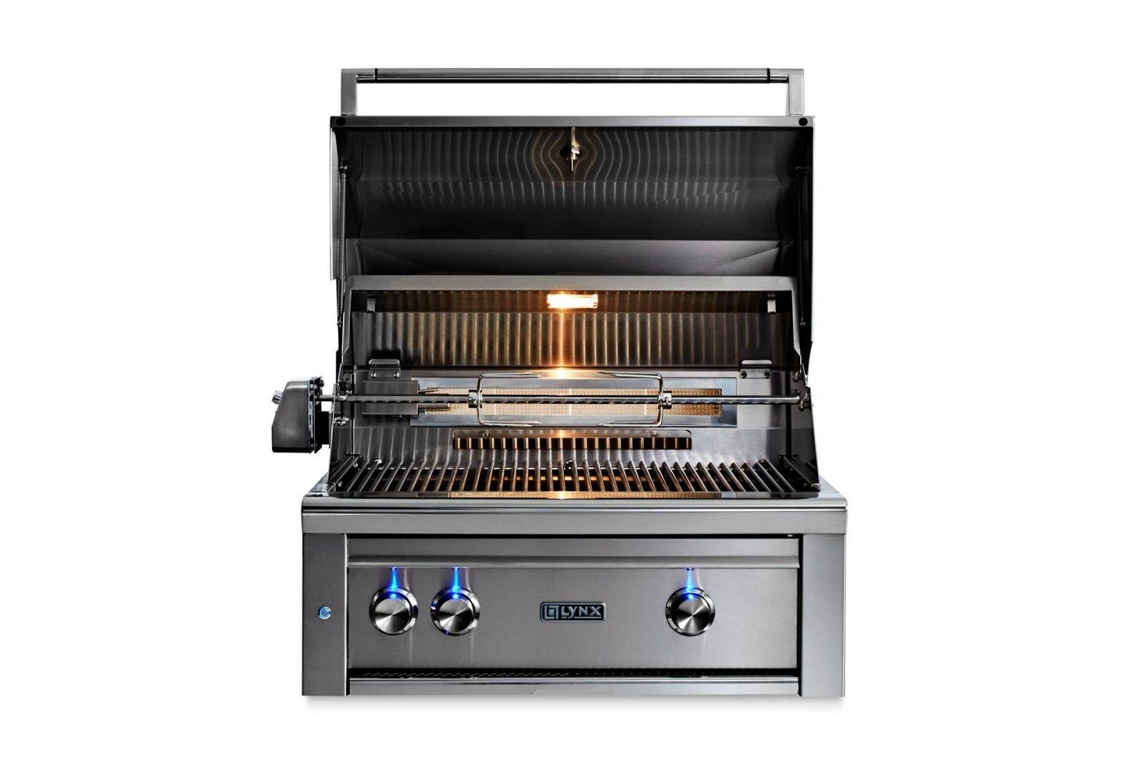 Lynx L30TRGLLP 30" Built-In Grill - 1 Trident™ W/ Rotisserie - Glacier
