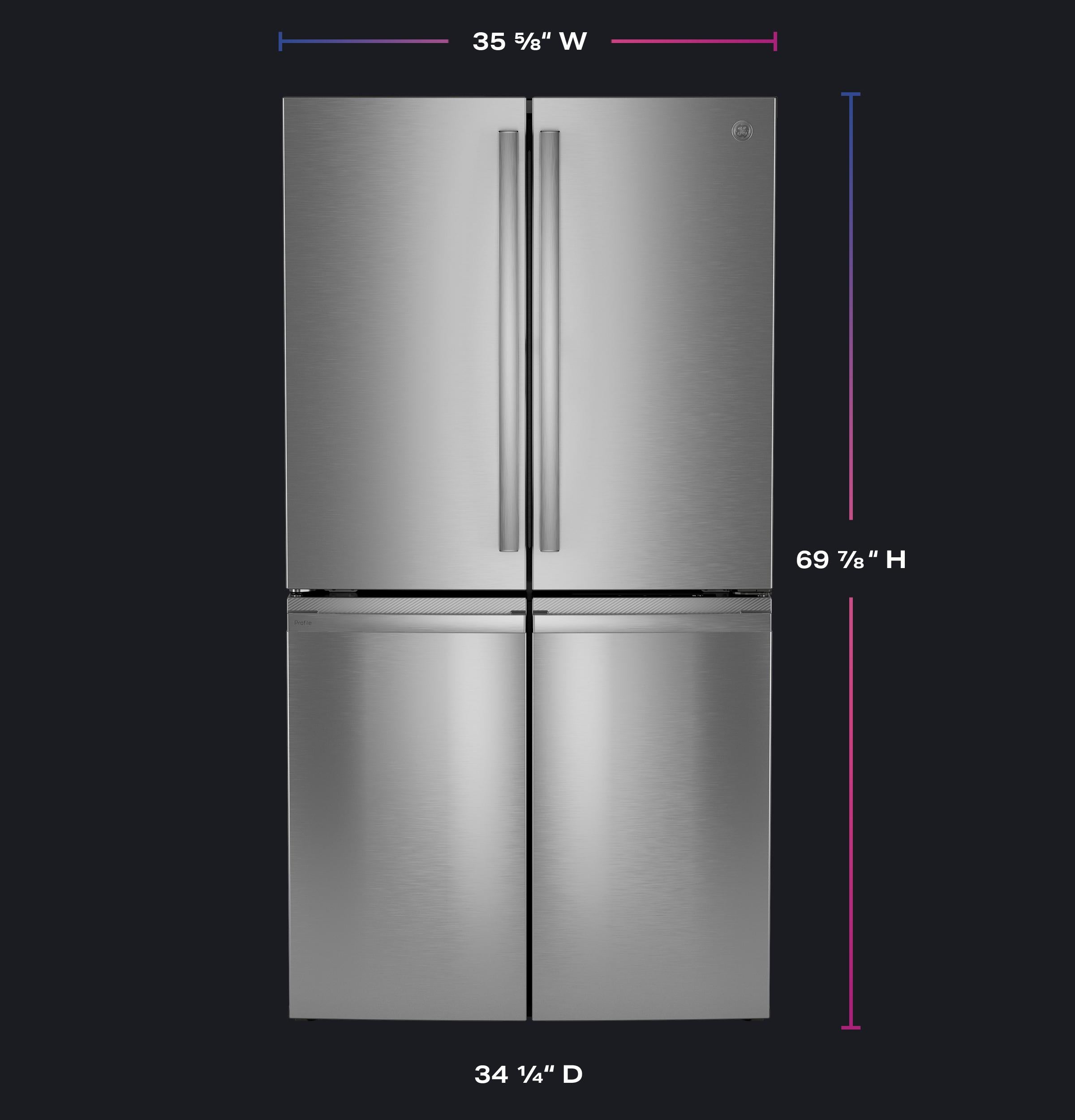 Ge Appliances PHD23BYWFS Ge Profile™ Energy Star® 22.9 Cu. Ft. Counter-Depth Quad-Door Refrigerator With Dual-Dispense Autofill Pitcher And Door In Door