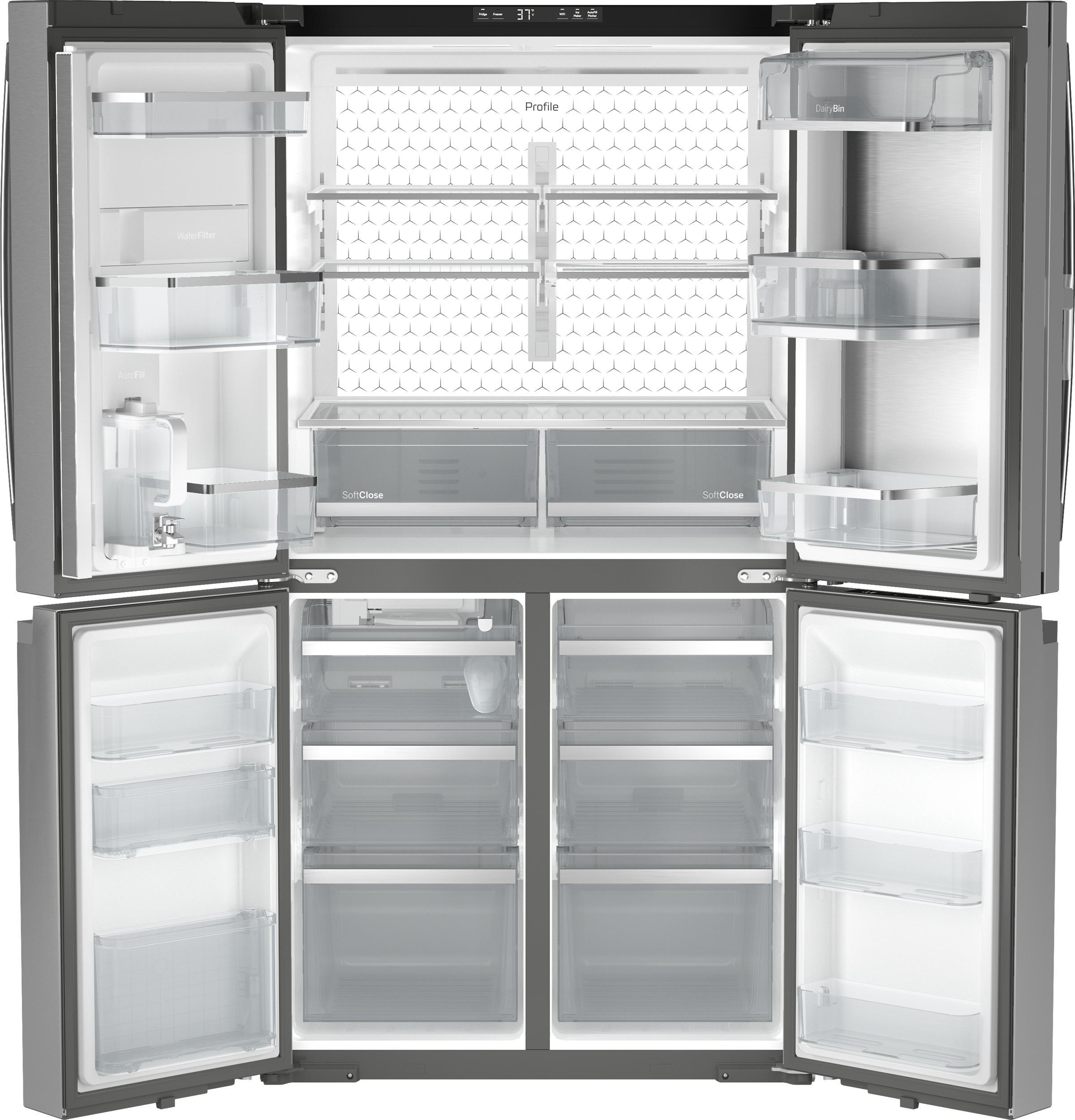 Ge Appliances PHD23BYWFS Ge Profile™ Energy Star® 22.9 Cu. Ft. Counter-Depth Quad-Door Refrigerator With Dual-Dispense Autofill Pitcher And Door In Door