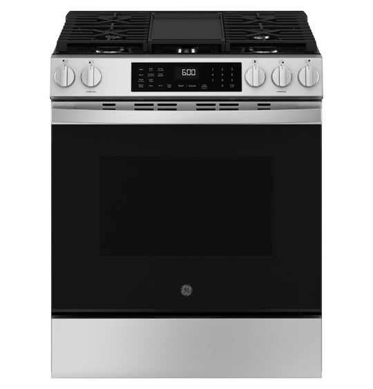 Ge Appliances GGS600AVFS Ge® 30" Slide-In Front-Control Convection Gas Range With No Preheat Air Fry And Easywash™ Oven Tray