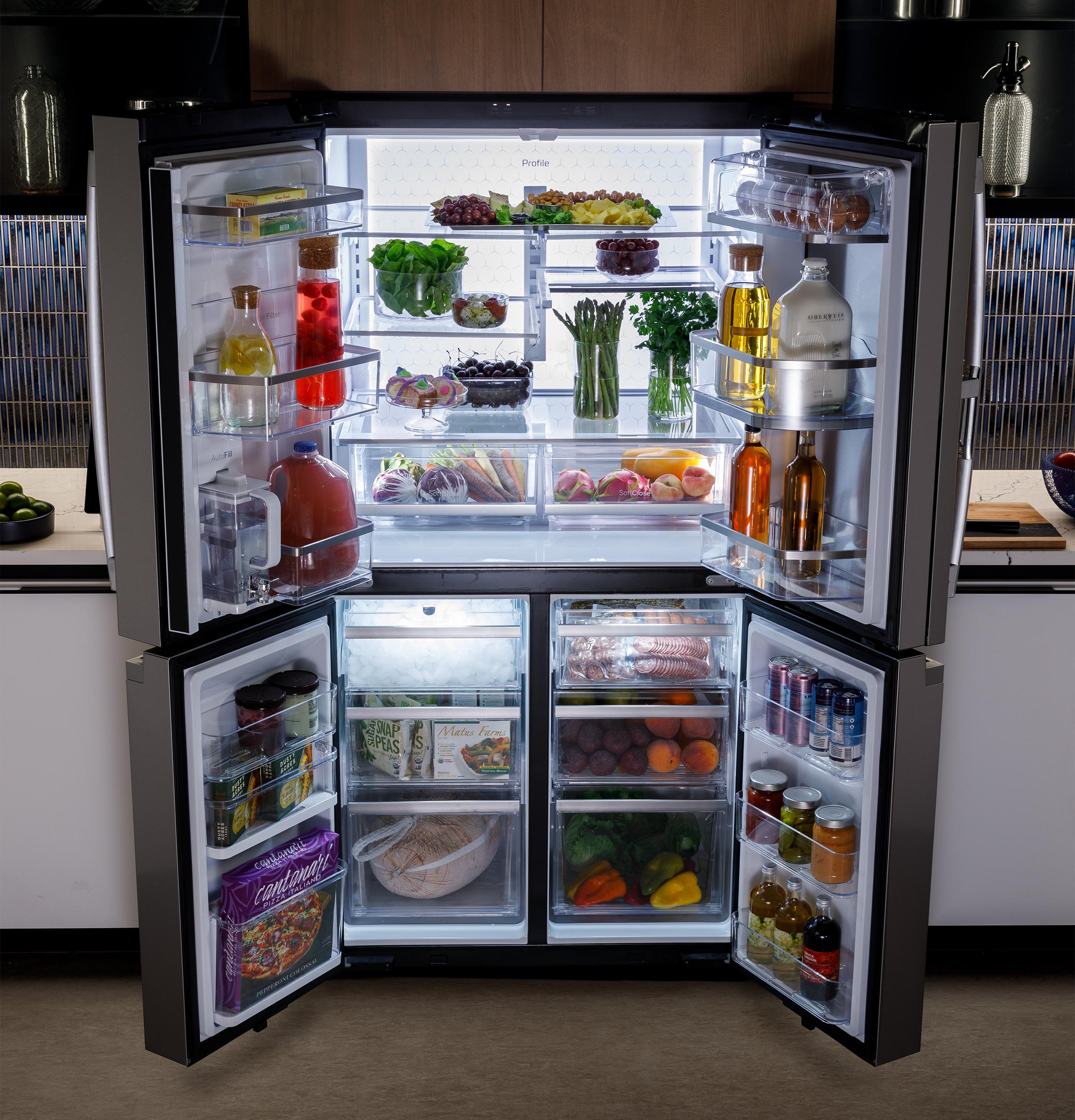 Ge Appliances PHD23BYWFS Ge Profile™ Energy Star® 22.9 Cu. Ft. Counter-Depth Quad-Door Refrigerator With Dual-Dispense Autofill Pitcher And Door In Door