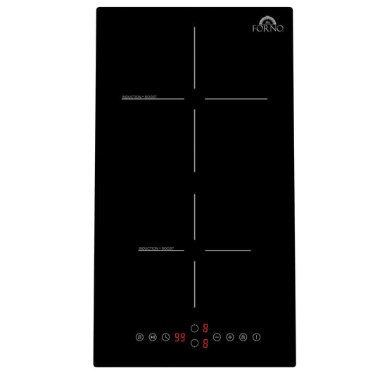 Forno FCTIN058312 Forno Parco 12-Inch Induction Cooktop, 2 Zones, 3,600W Total Power, Touch Control, 9 Power Levels, Booster Function