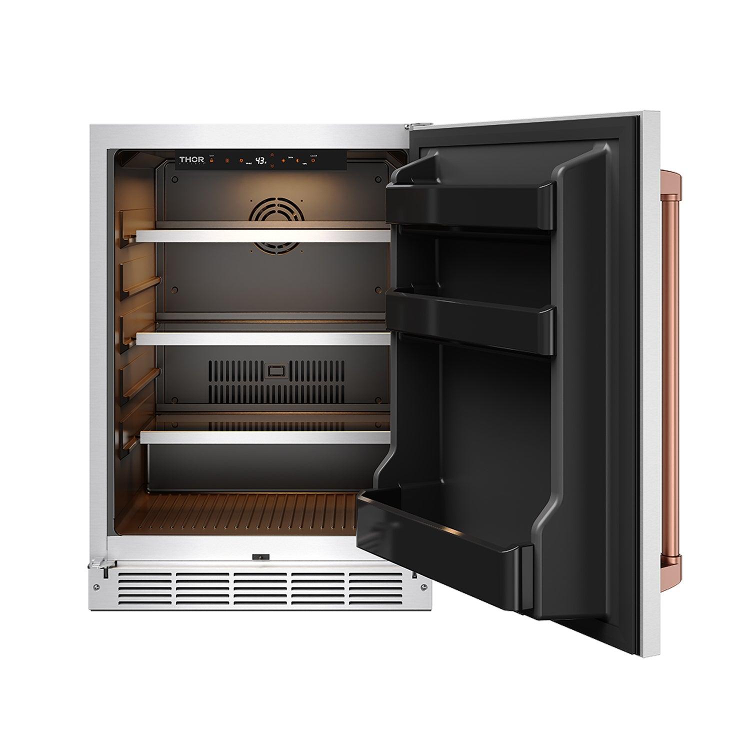 Thor Kitchen RBC24SSDRSG Gordon Ramsay Collection 24 Inch Outdoor Undercounter Beverage Cooler In Stainless Steel/Rose Gold