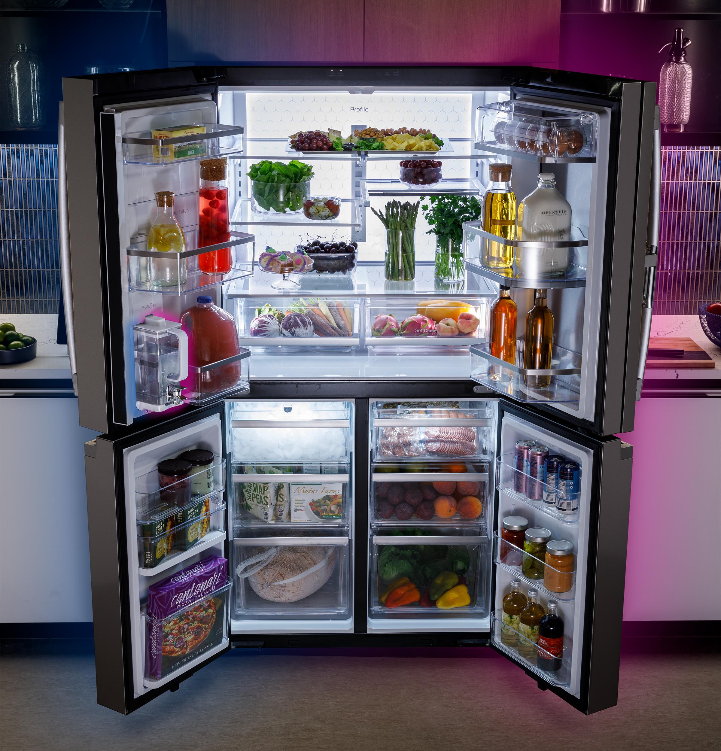 Ge Appliances PHD23BYWFS Ge Profile™ Energy Star® 22.9 Cu. Ft. Counter-Depth Quad-Door Refrigerator With Dual-Dispense Autofill Pitcher And Door In Door