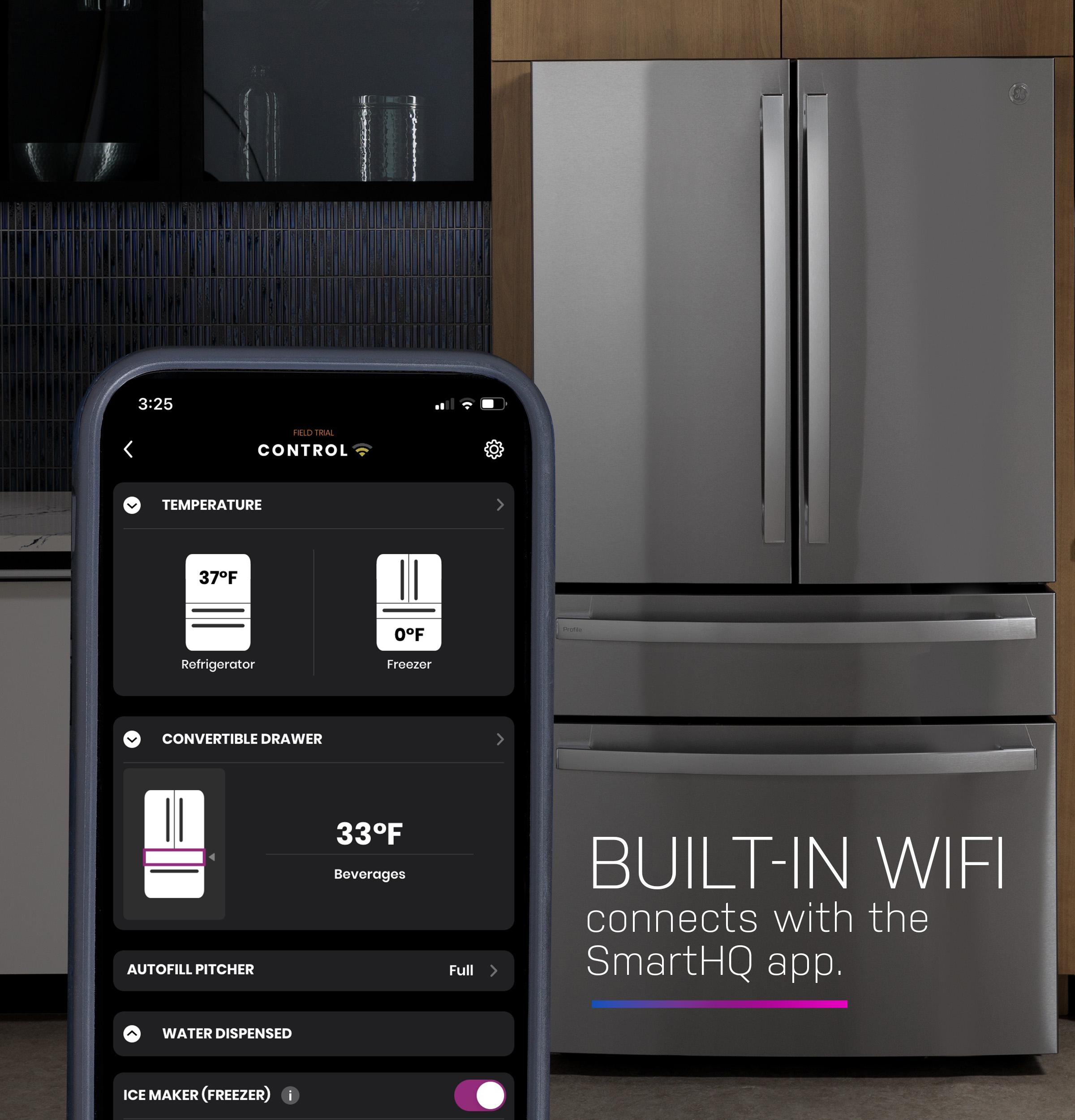 Ge Appliances PHD23BYWFS Ge Profile™ Energy Star® 22.9 Cu. Ft. Counter-Depth Quad-Door Refrigerator With Dual-Dispense Autofill Pitcher And Door In Door