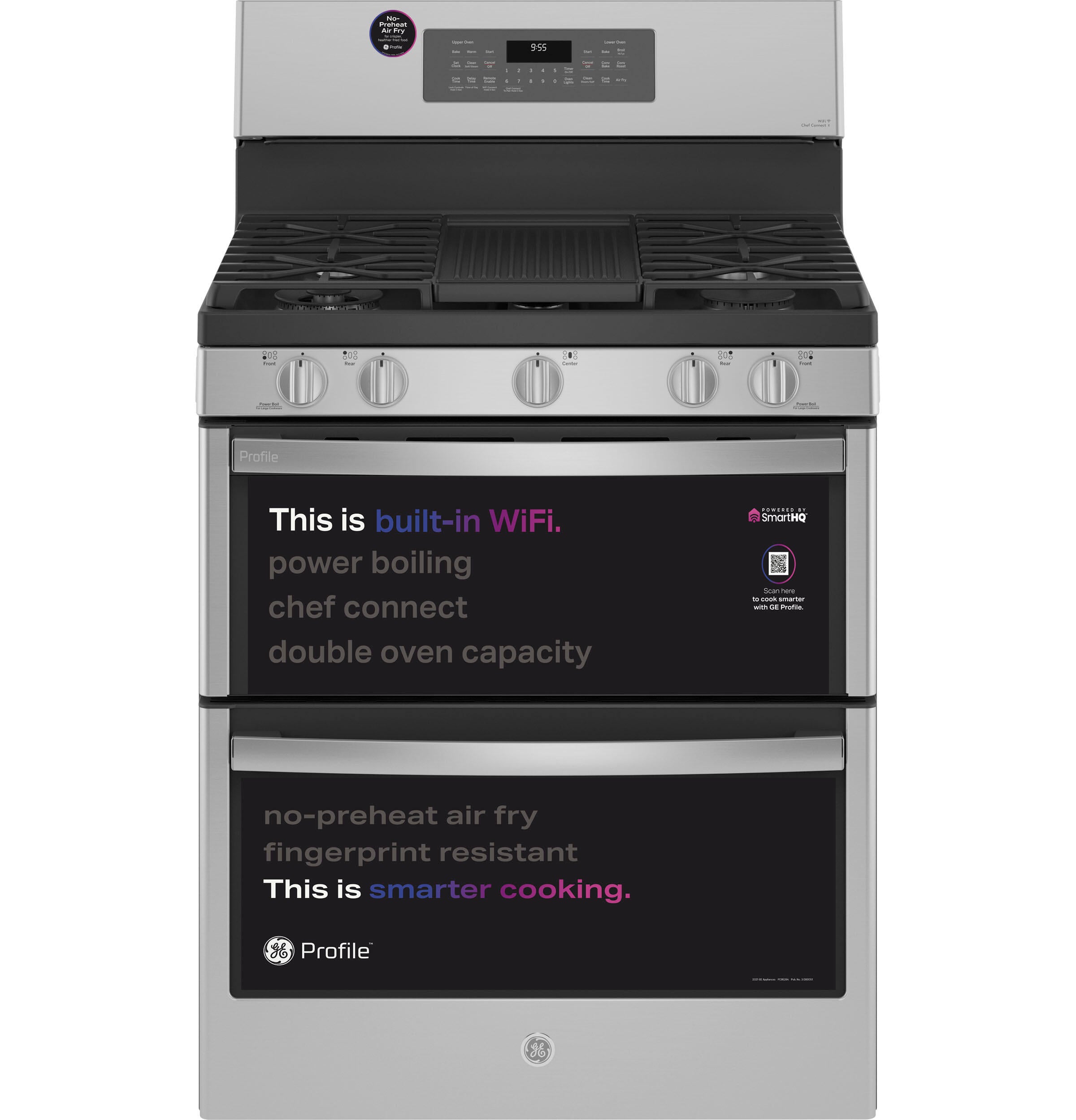 Ge Appliances PGB965YPFS Ge Profile™ 30" Free-Standing Gas Double Oven Convection Fingerprint Resistant Range With No Preheat Air Fry