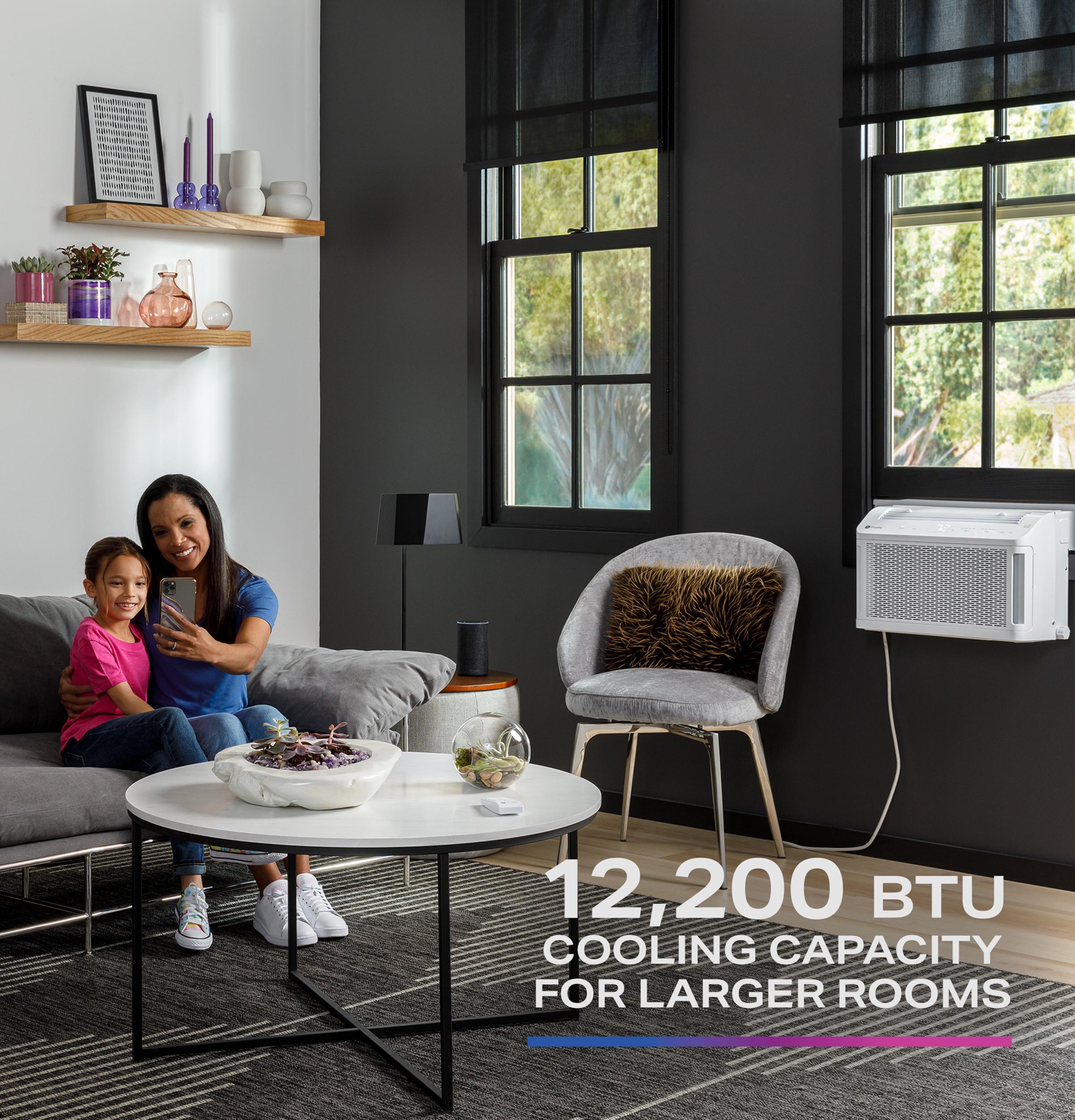 Ge Appliances PHNT12CC Ge Profile Clearview™ 12,200 Btu Inverter Smart Ultra Quiet Window Air Conditioner For Large Rooms Up To 550 Sq. Ft.