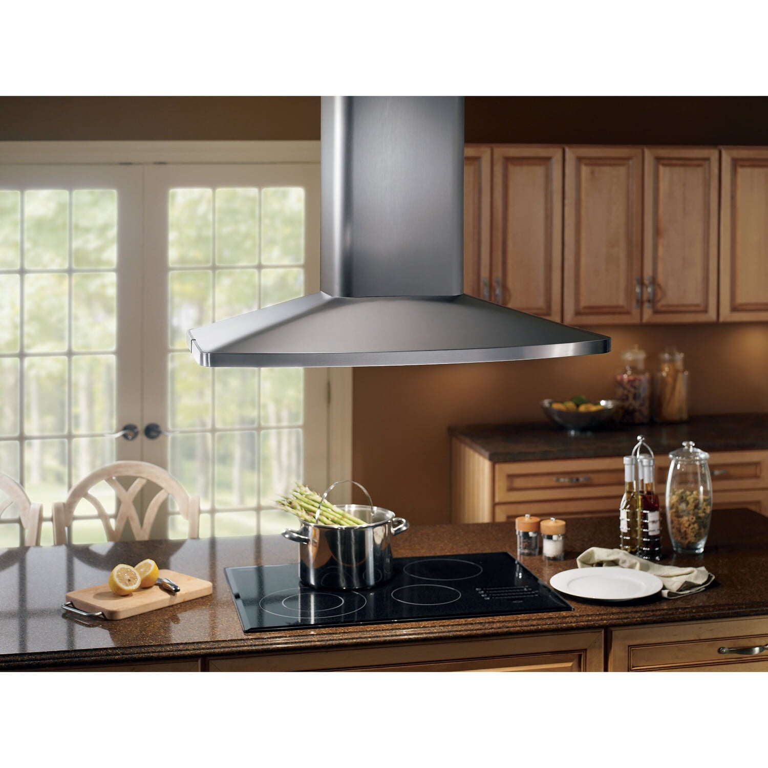 Broan E5490SS Broan® 35-7/16-Inch X 27-9/16-Inch Convertible Island Chimney Range Hood, 480 Cfm, Stainless Steel