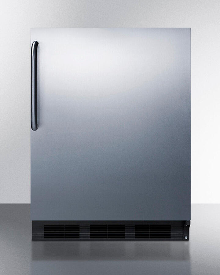 Summit AL652BKBISSTB Built-In Undercounter Ada Compliant Refrigerator-Freezer For General Purpose Use, W/Dual Evaporator Cooling, Cycle Defrost, Ss Door, Tb Handle, Black Cabinet