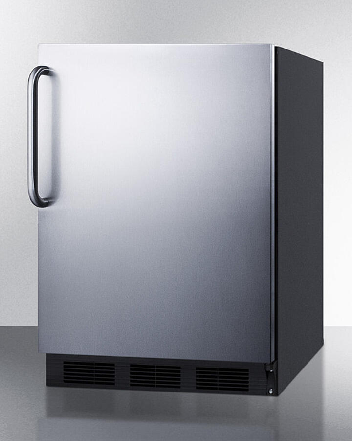 Summit AL652BKBISSTB Built-In Undercounter Ada Compliant Refrigerator-Freezer For General Purpose Use, W/Dual Evaporator Cooling, Cycle Defrost, Ss Door, Tb Handle, Black Cabinet